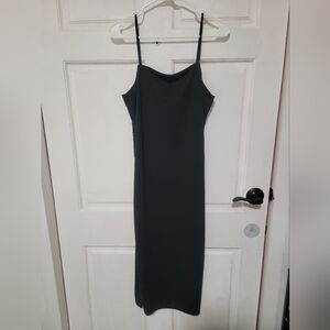 H&M Black Sexy Dress With One Side Split Show Leg Length Strappy Style Like New